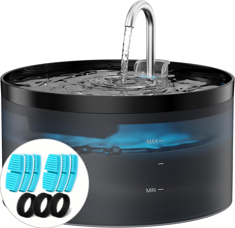 BEMOONY Cat Water Fountain: 108oz/3.2L Cat Fountain Super Silent Pet Water Fountain - Water Fountains for Cats Indoor - Faucet Cat Fountain- Suitable for Cats and Dogs - with 6 Filters & 3 Sponges - Image 1